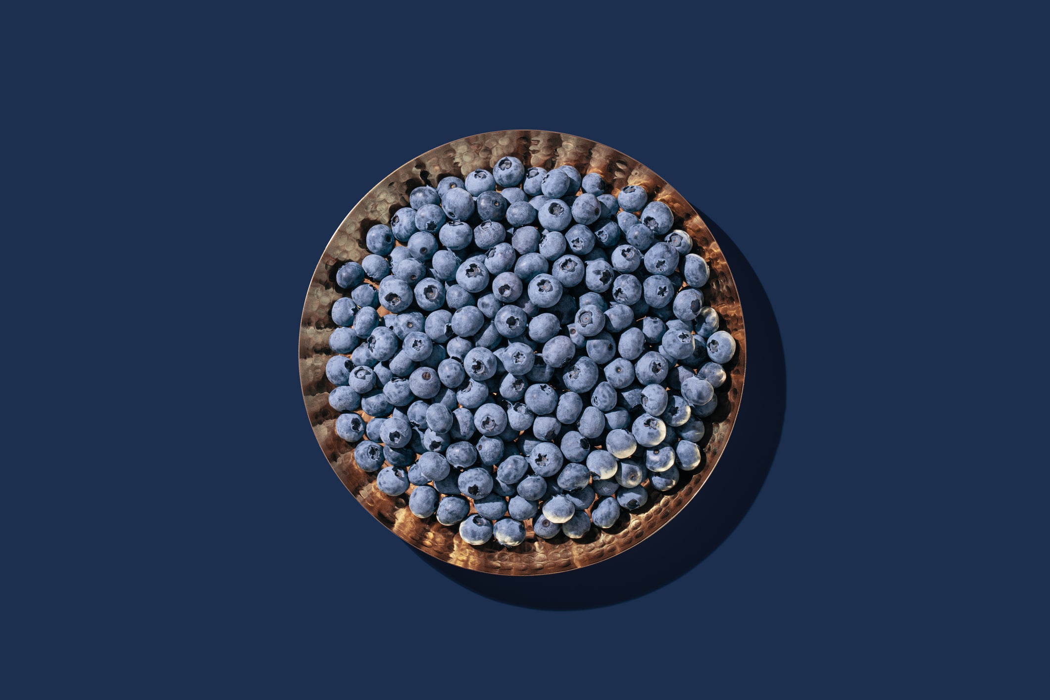 Blueberries in a Copper Tray