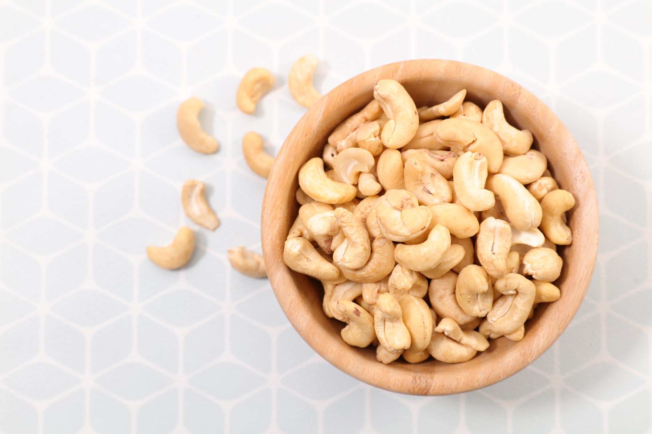 cashew nut peeled raw in bowl