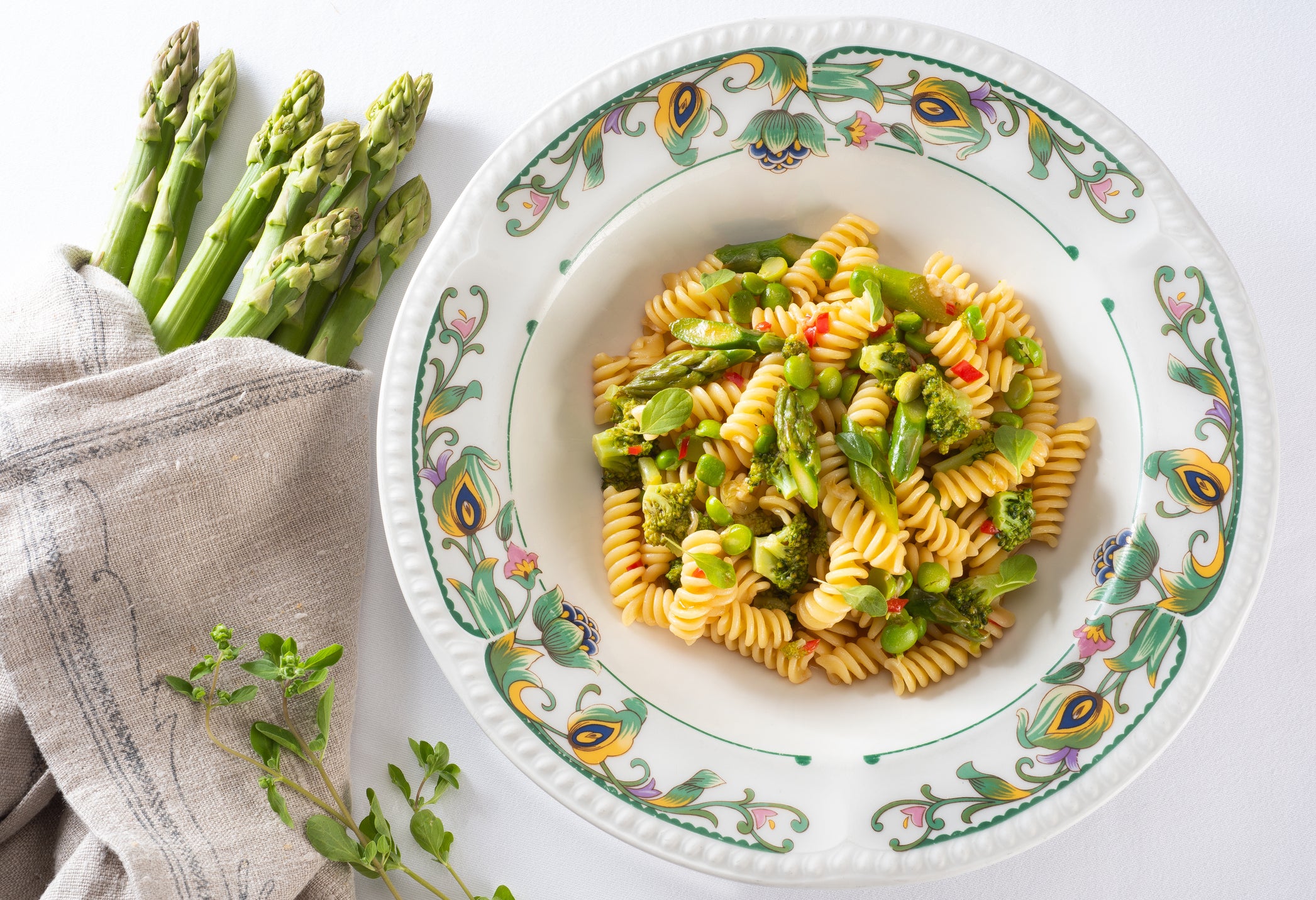 Italian Pasta with Peas and Asparagus