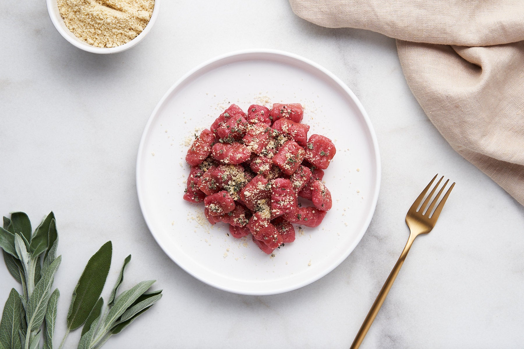 Make this impressive gnocchi infused with beets for your next date night dinner. 