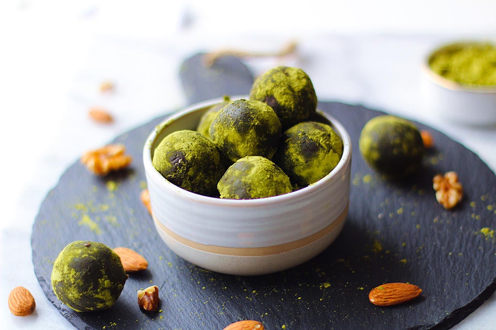 chocolate matcha energy balls