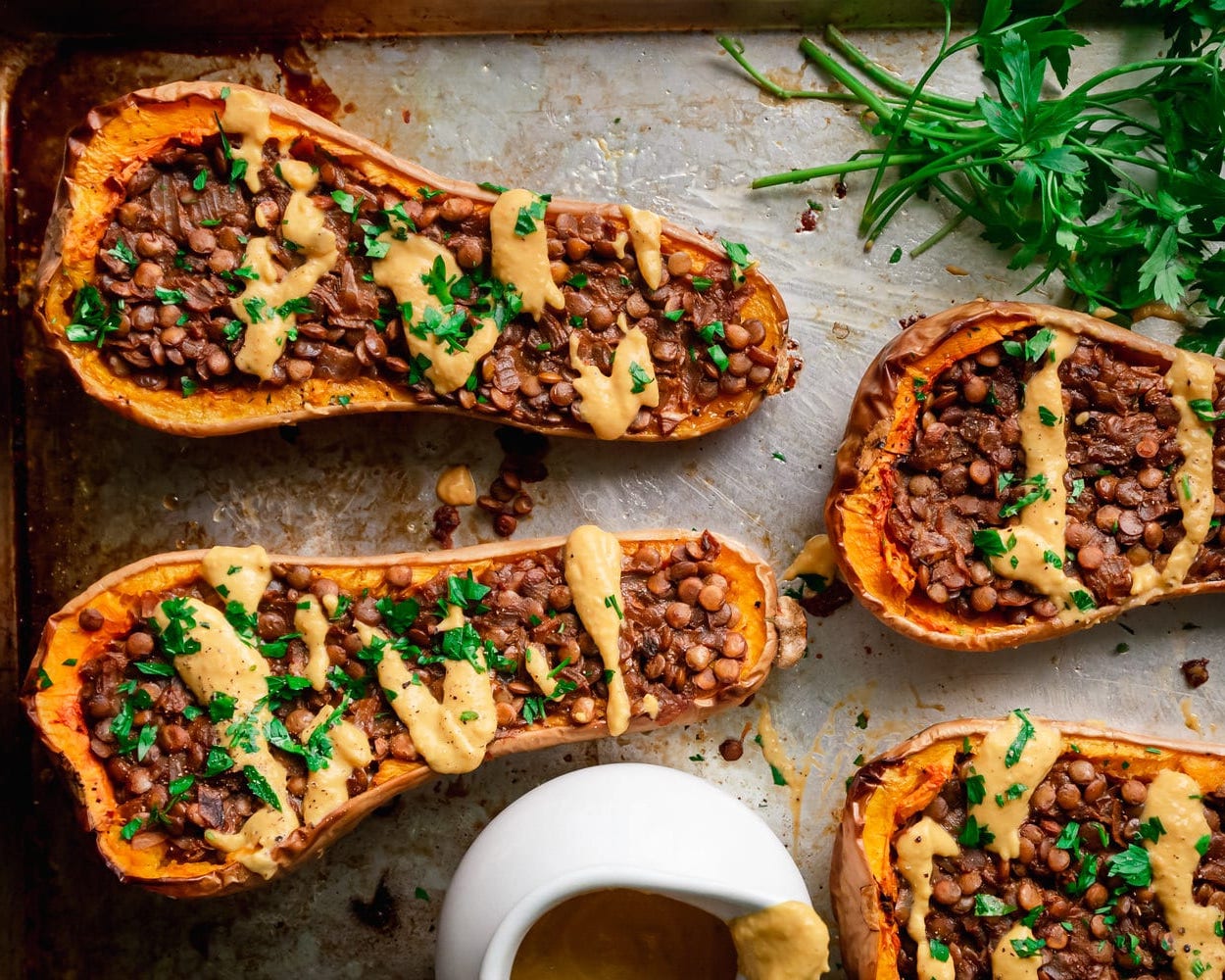 vegan lentil butternut squash