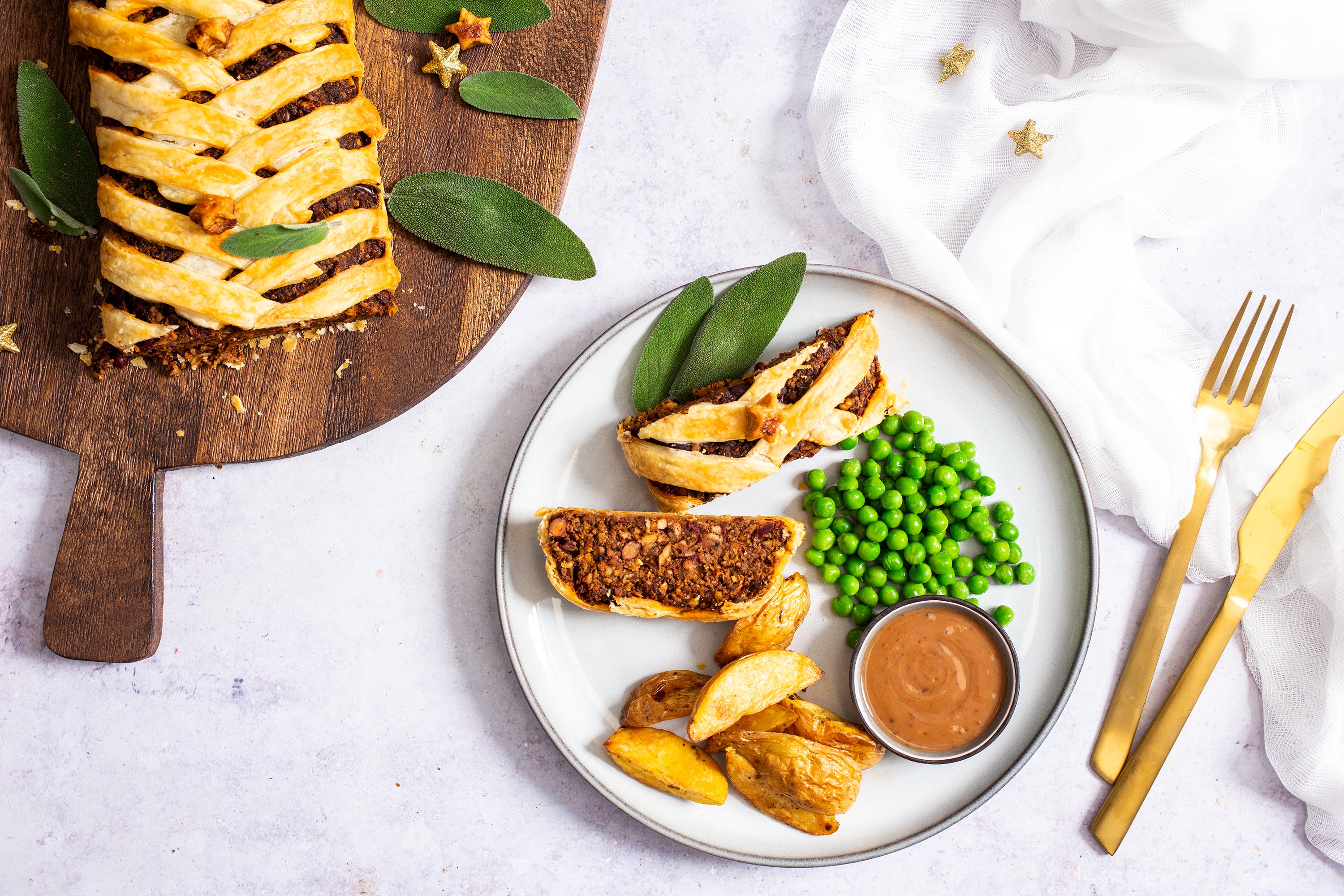 easy vegan mushroom and walnut wellington